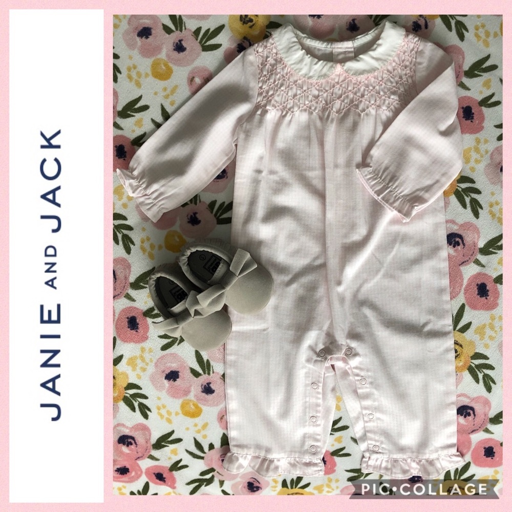 NEW Janie and Jack Layette Romper 3-6 MOS.